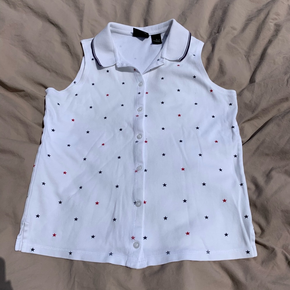 Red, White, & Blue stars cotton tank